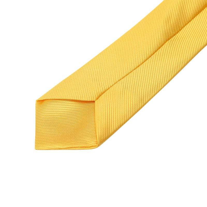 Kajeer Ties for Kids Boys Necktie Adjustable - Woven Little Boys Pre-tied for Kids Formal Wedding Graduation School Uniforms (Yellow, M (age 5 years - 12 years)) - Image 5